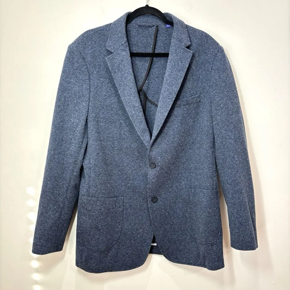 Artefact Mens Unstructured Knit Blazer XL Sportcoat Navy Blue Preppy Corporate